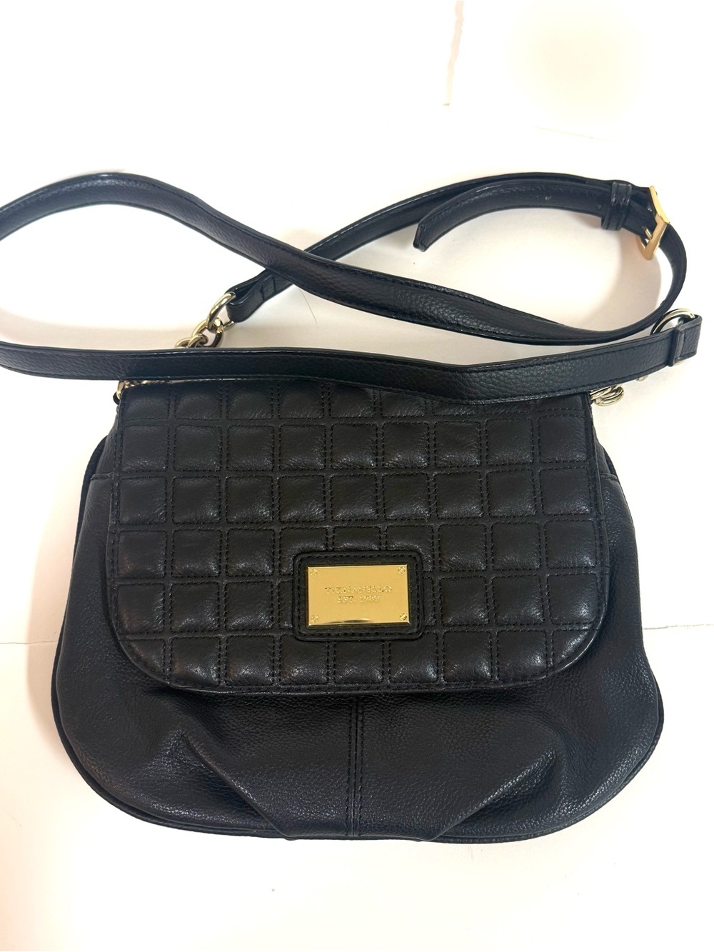 Tignanello Black Leather Quilted Shoulder bag